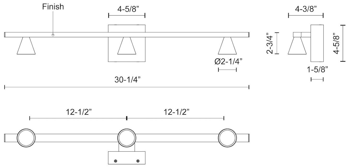 Image 2 Kuzco Dune LED 31-in Brushed Nickel Vanity Light more views