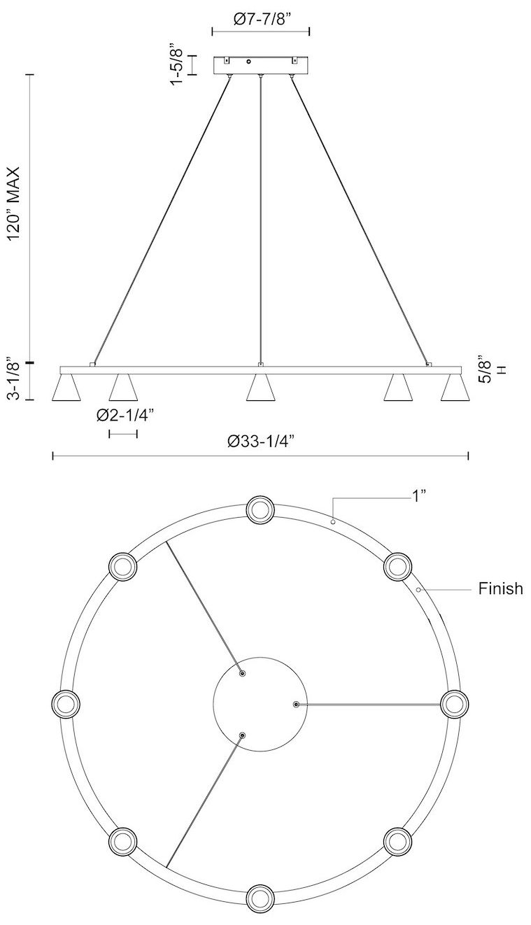 Image 4 Kuzco Dune LED 33-in Brushed Nickel LED Chandeliers more views
