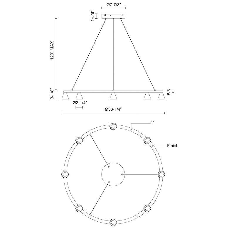 Image 3 Kuzco Dune LED 33-in Brushed Nickel LED Chandeliers more views