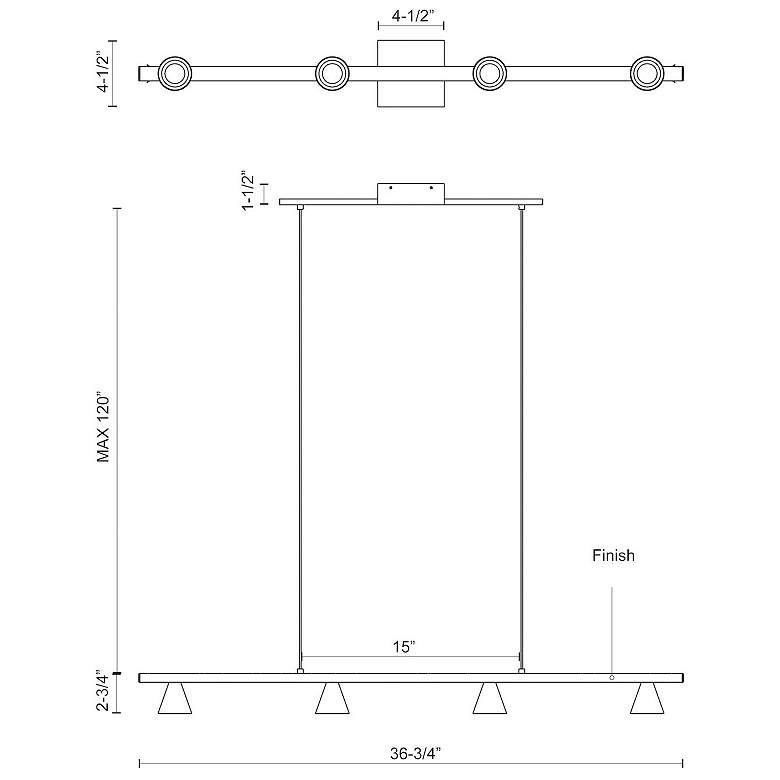 Image 3 Kuzco Dune LED 37-in Brushed Nickel Linear Pendant more views