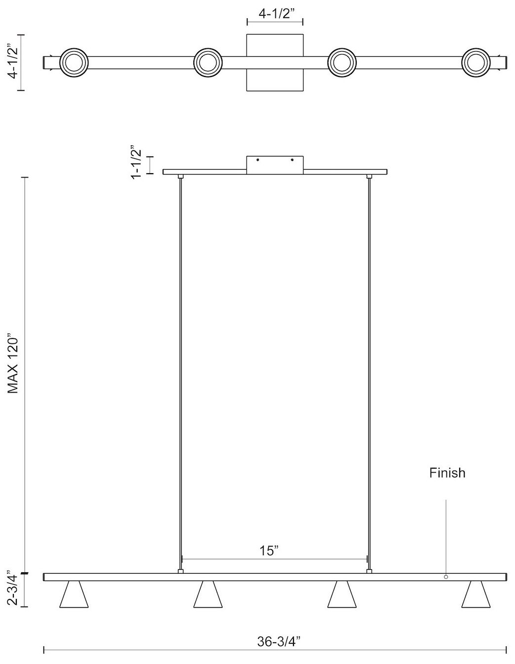 Image 3 Kuzco Dune LED 37-in Brushed Nickel Linear Pendant more views