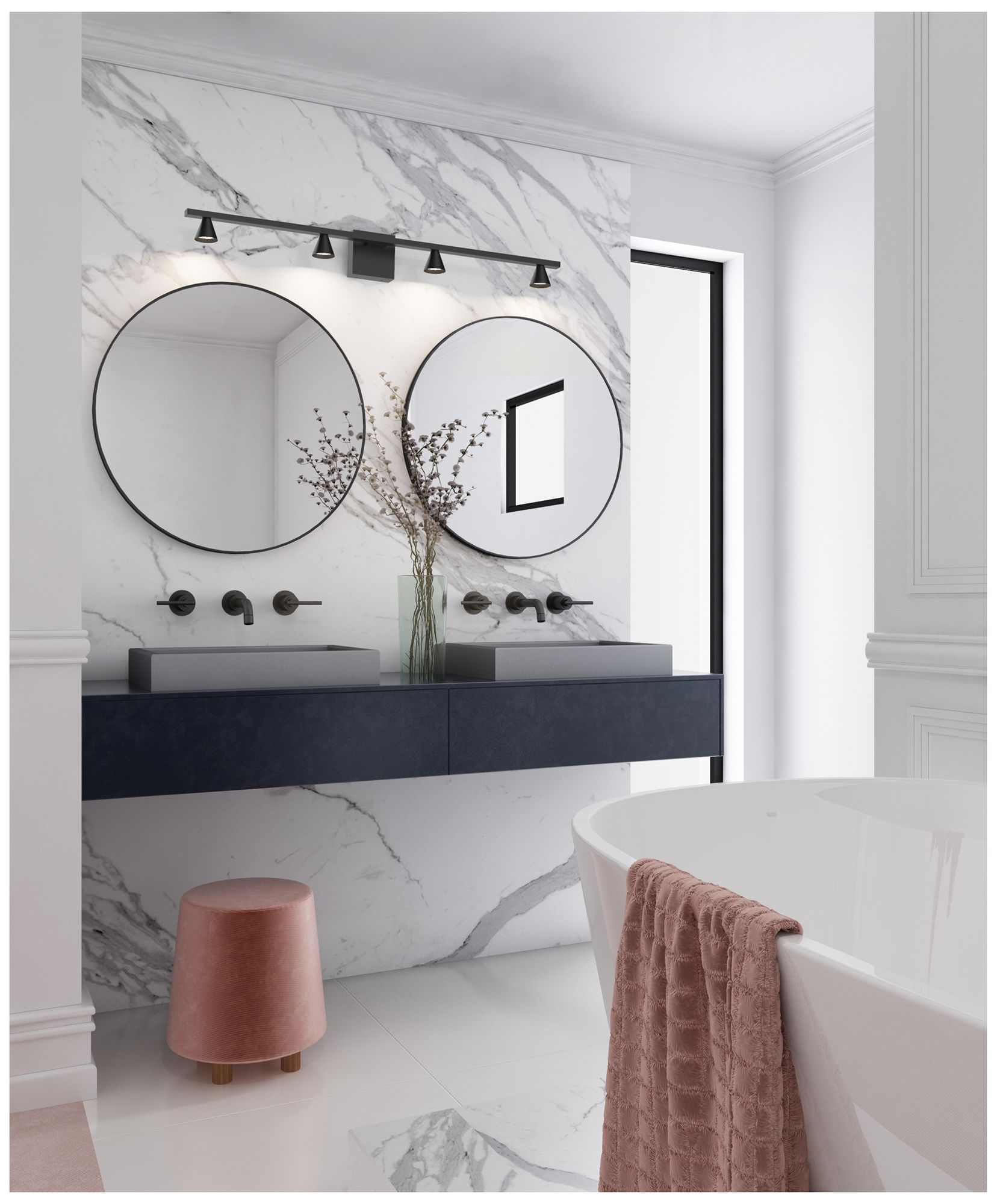 Image 3 Kuzco Dune LED 41-in Black Vanity Light more views