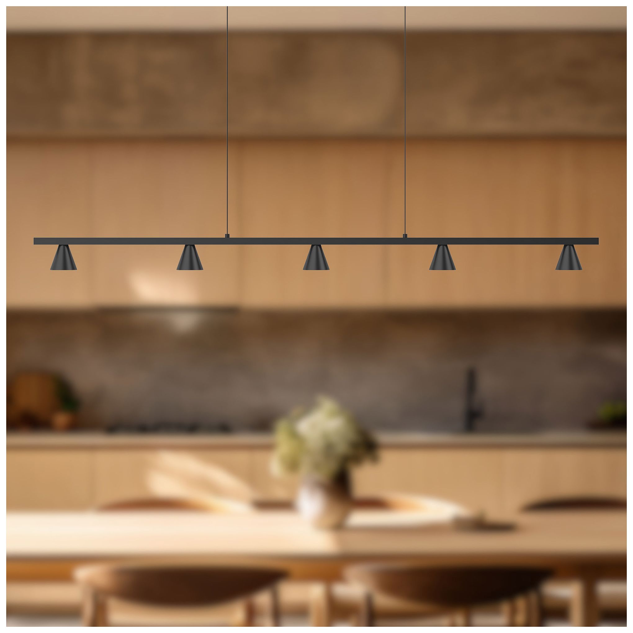 Image 4 Kuzco Dune LED 47-in Black Linear Pendant more views