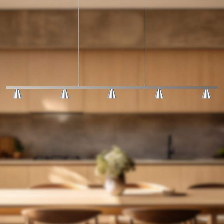 Image 1 Kuzco Dune LED 47-in Brushed Nickel Linear Pendant