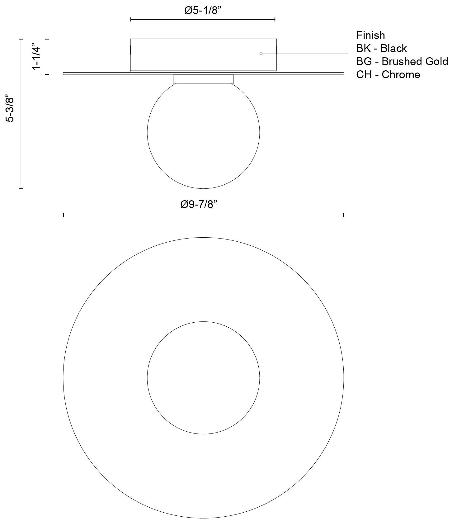 Image 6 Kuzco Elixir LED 10-in Black Flush Mount more views