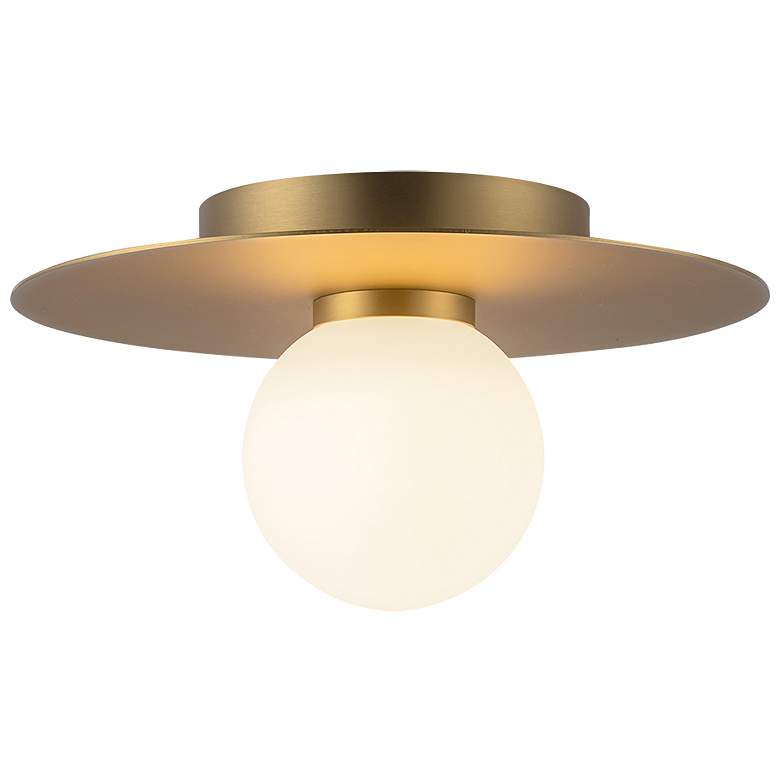 Image 1 Kuzco Elixir LED 10-in Brushed Gold Flush Mount