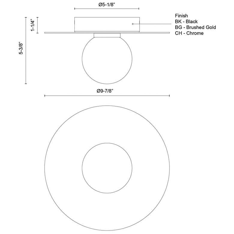 Image 6 Kuzco Elixir LED 10-in Chrome Flush Mount more views
