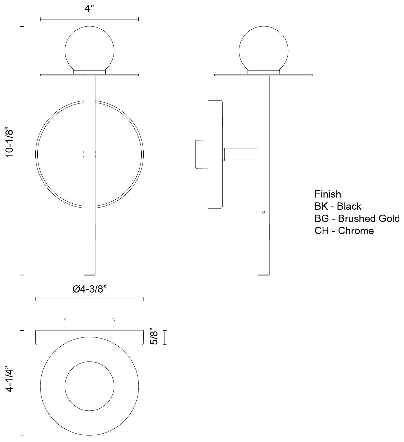 Image 6 Kuzco Elixir LED 10-in Chrome Wall Sconce more views
