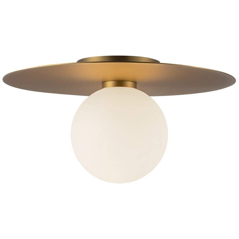 Image 1 Kuzco Elixir LED 14-in Brushed Gold Flush Mount