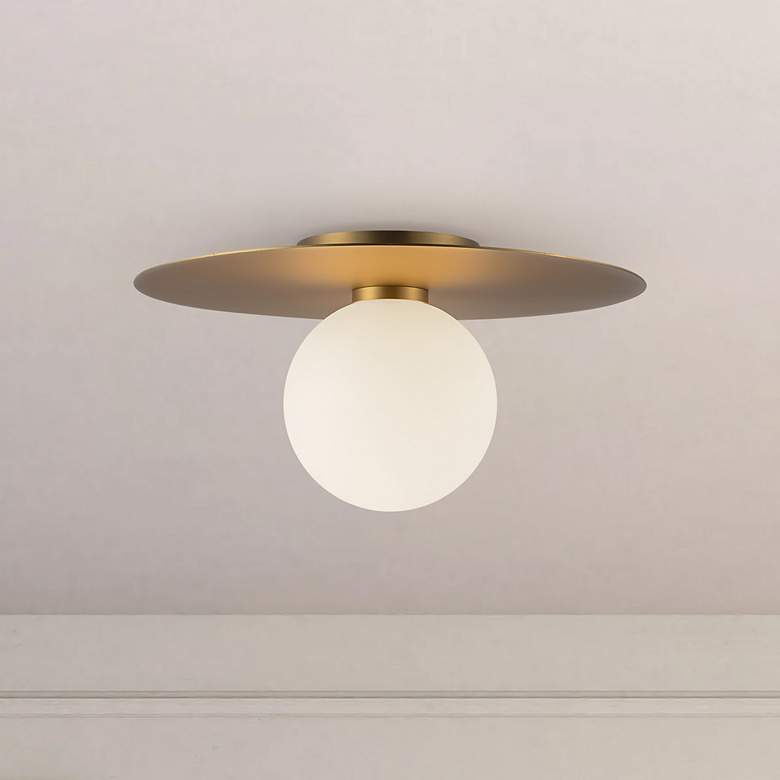 Image 1 Kuzco Elixir LED 14-in Brushed Gold Flush Mount