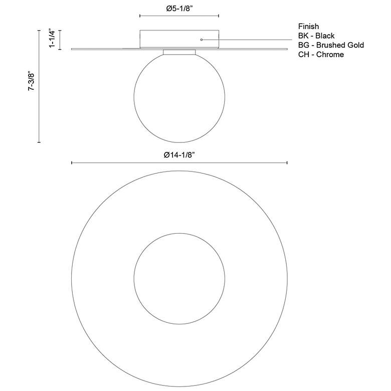 Image 6 Kuzco Elixir LED 14-in Chrome Flush Mount more views