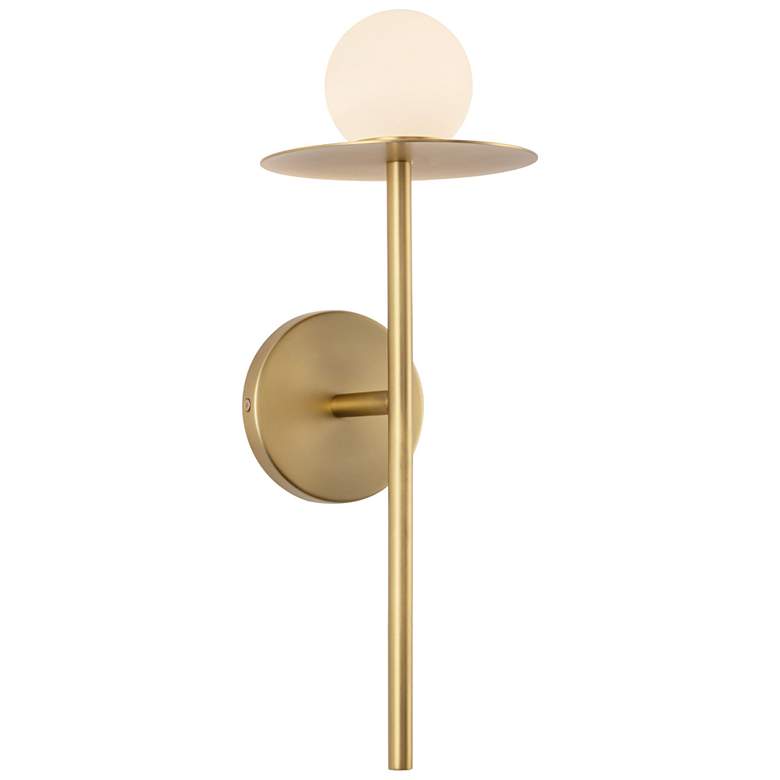 Image 1 Kuzco Elixir LED 16-in Brushed Gold Wall Sconce