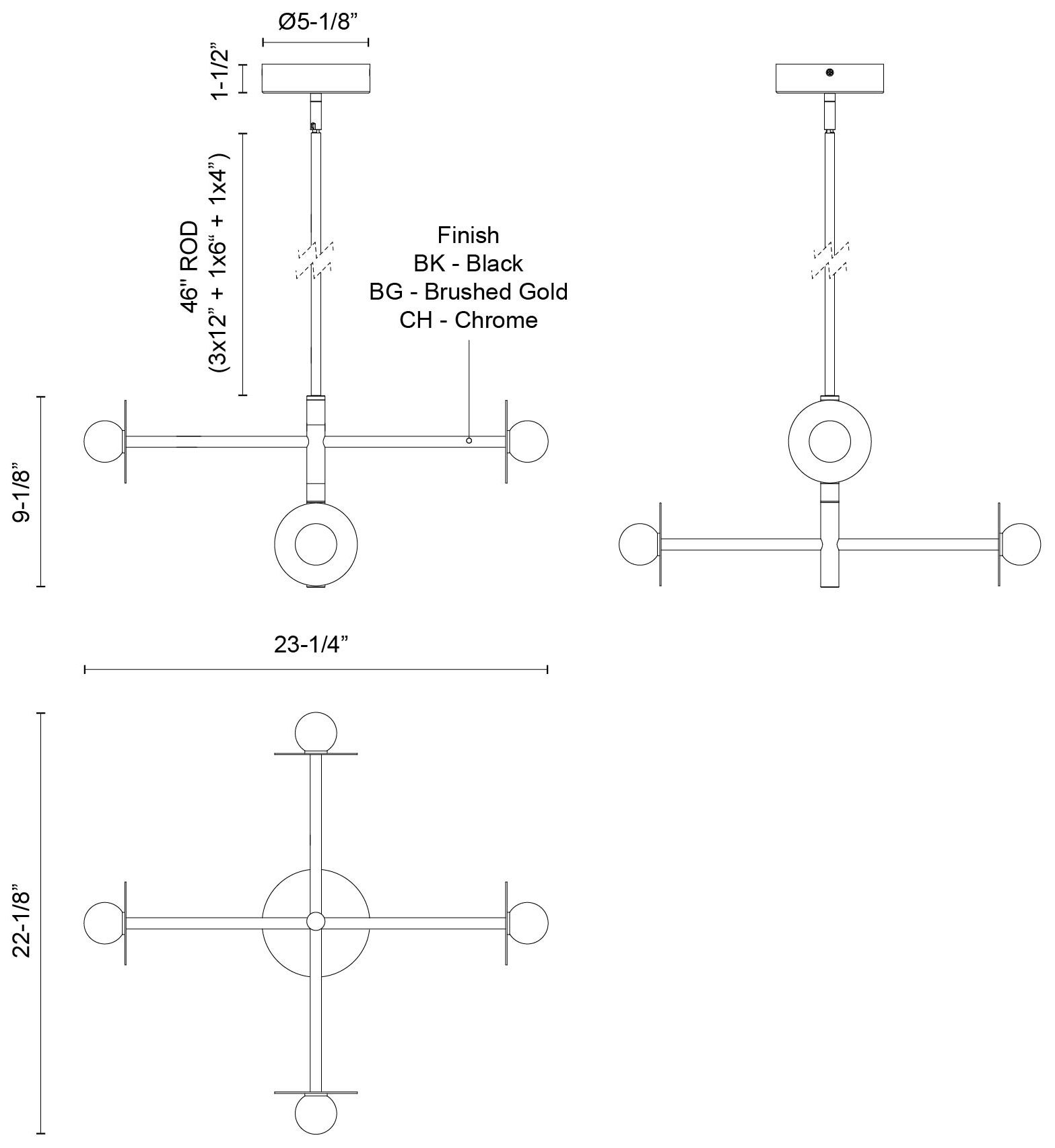 Image 5 Kuzco Elixir LED 22-in Chrome LED Chandelier more views