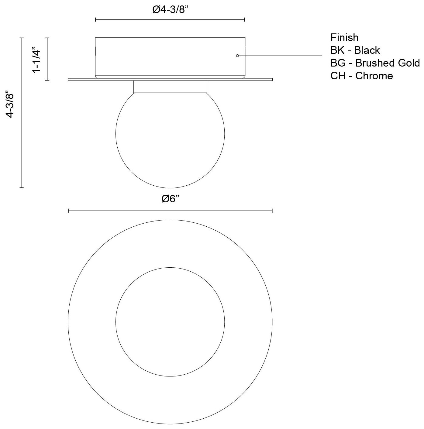 Image 6 Kuzco Elixir LED 6-in Black Flush Mount more views