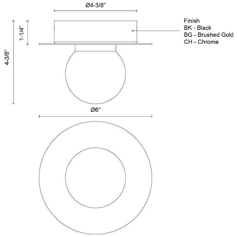 Image 6 Kuzco Elixir LED 6-in Brushed Gold Flush Mount more views