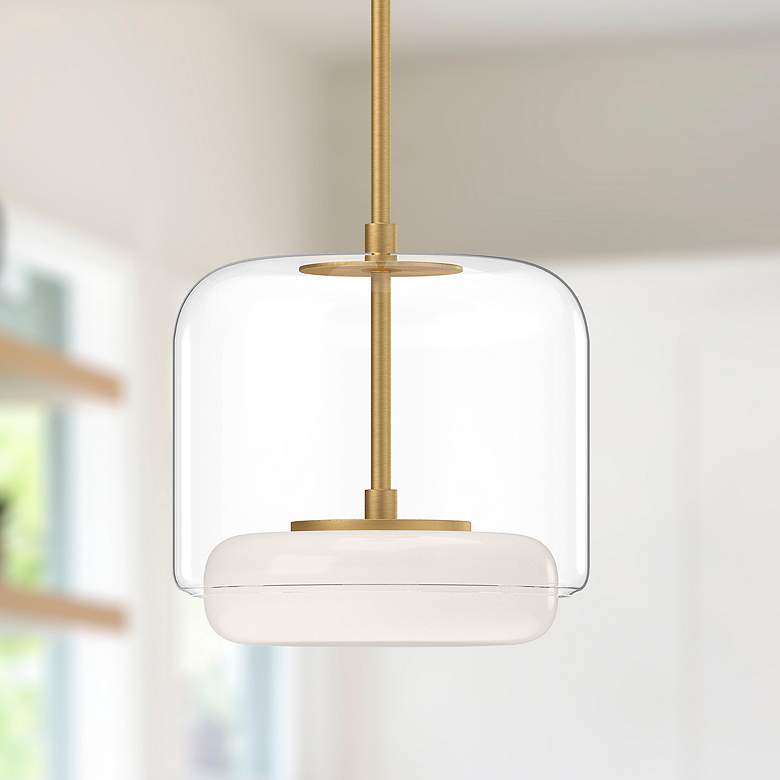 Image 1 Kuzco Enkel LED 10-in Clear/Brushed Gold Pendant