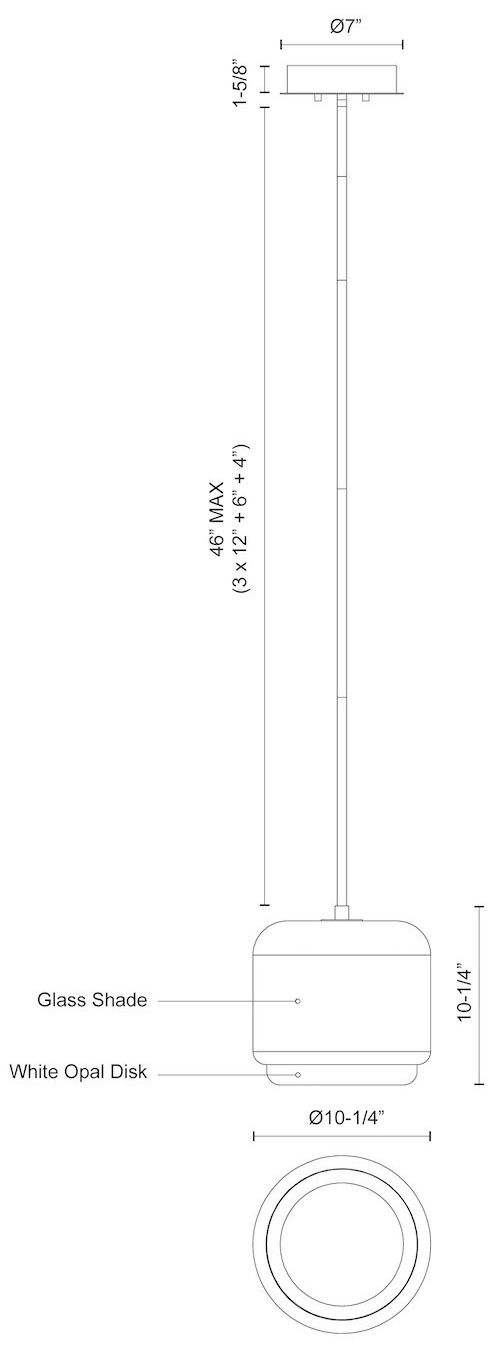 Image 3 Kuzco Enkel LED 10-in Smoked/Brushed Nickel Pendant more views