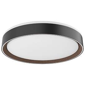 Image1 of Kuzco Essex LED 16-in Black/Walnut Flush Mount
