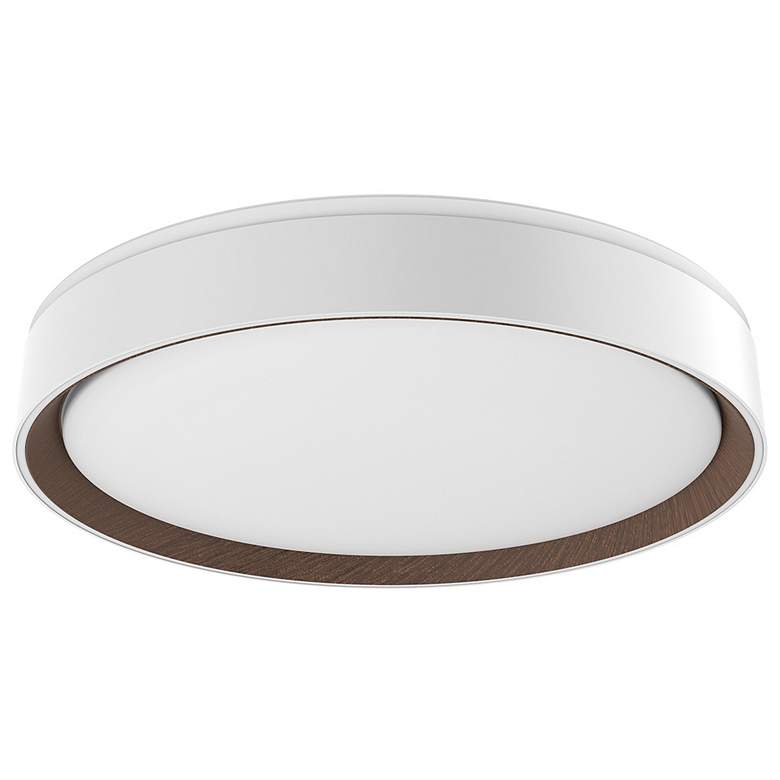 Image 1 Kuzco Essex LED 16-in White/Walnut Flush Mount