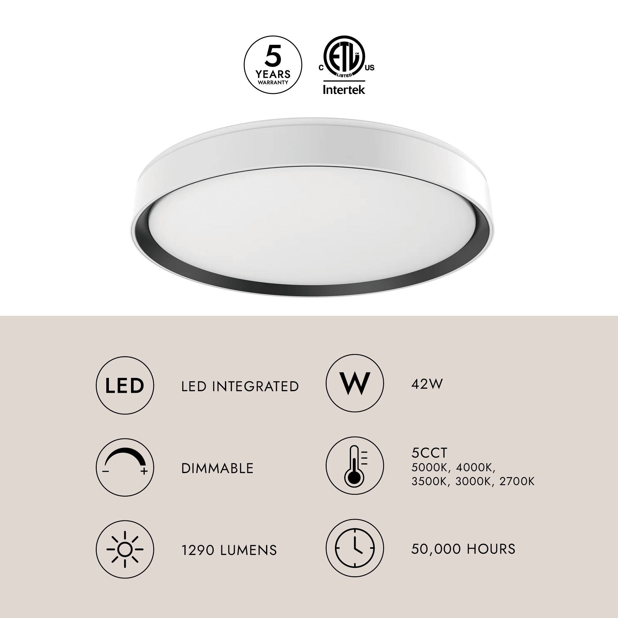 Image 3 Kuzco Essex LED 20-in White/Gold Flush Mount more views