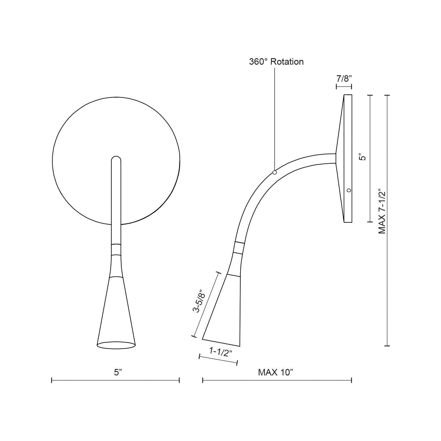Image 6 Kuzco Eton LED 5-in White Wall Sconce more views
