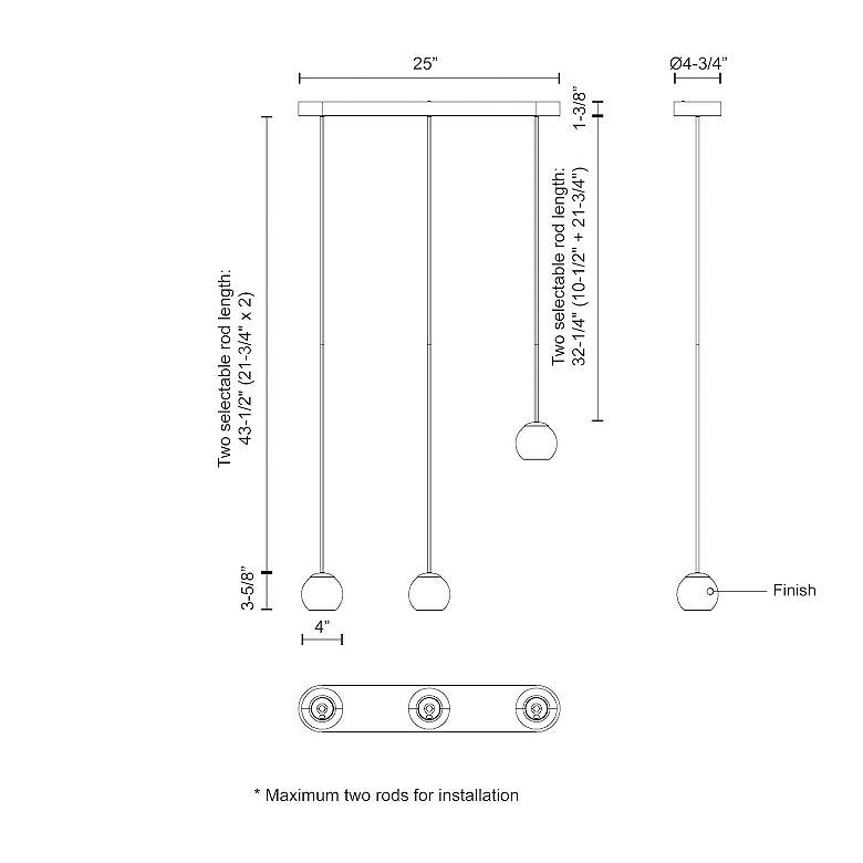 Image 3 Kuzco Europa LED 3 Head White Multi-Pendant more views