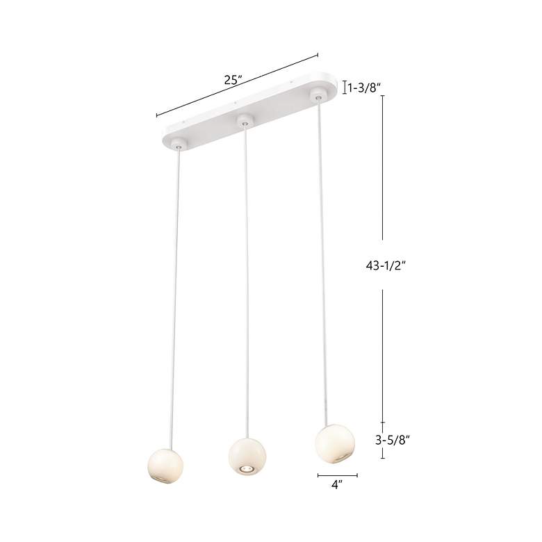 Image 4 Kuzco Europa LED 3 Head White Multi-Pendant more views