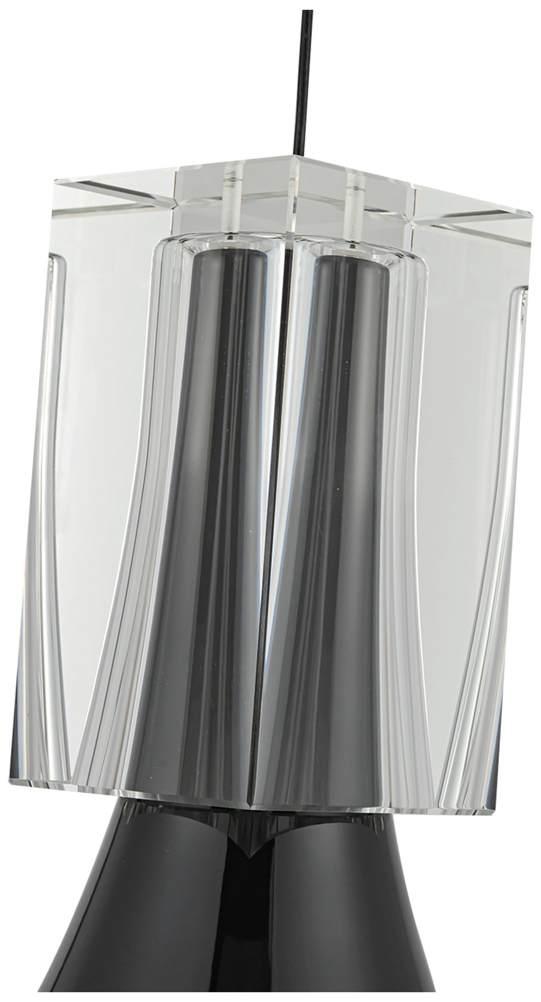 Image 4 Kuzco Floe LED 8-in Glossy Black/Clear Crystal Pendant more views