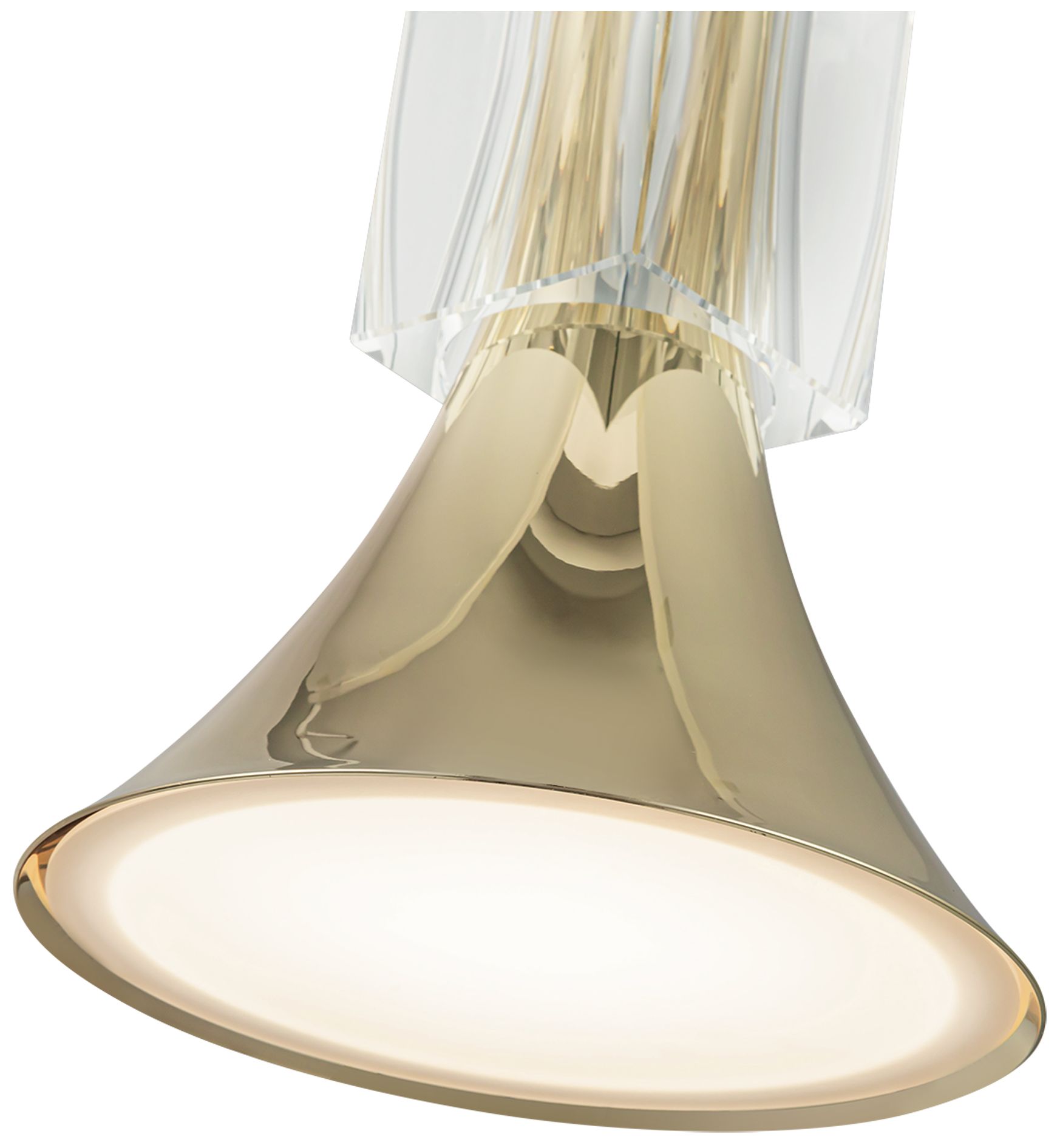 Image 5 Kuzco Floe LED 8-in Metallic Brass/Clear Crystal Pendant more views