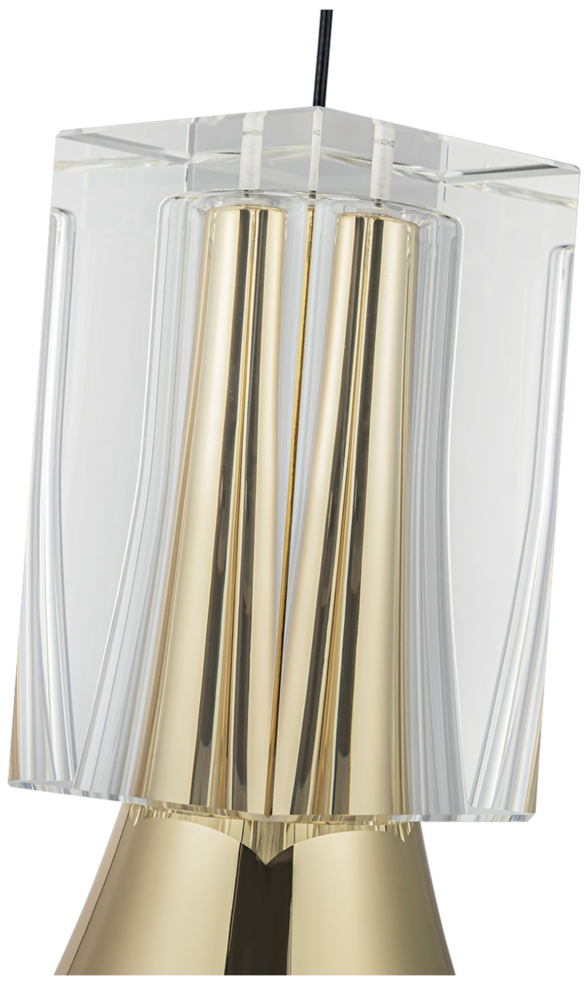 Image 6 Kuzco Floe LED 8-in Metallic Brass/Clear Crystal Pendant more views