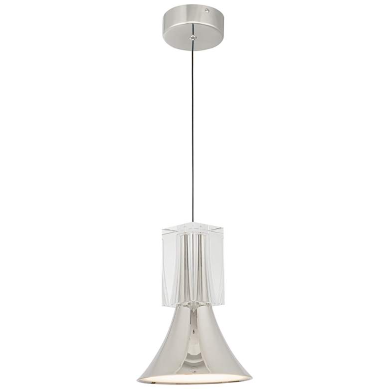 Image 1 Kuzco Floe LED 8-in Polished Nickel/Clear Crystal Pendant
