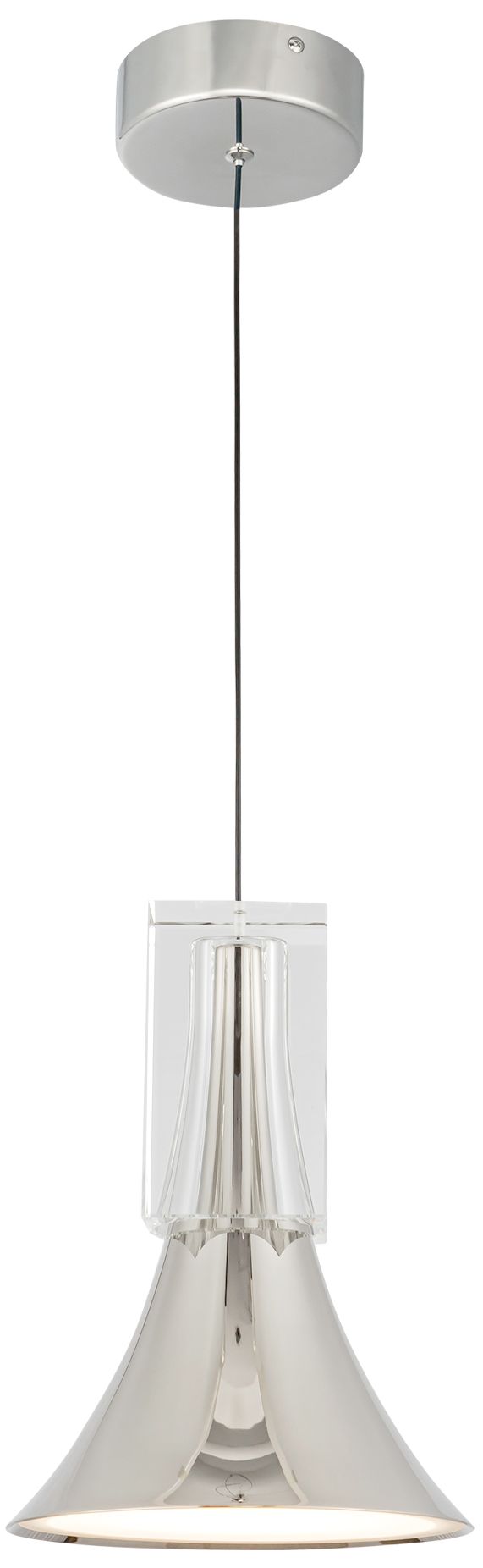Image 2 Kuzco Floe LED 8-in Polished Nickel/Clear Crystal Pendant more views