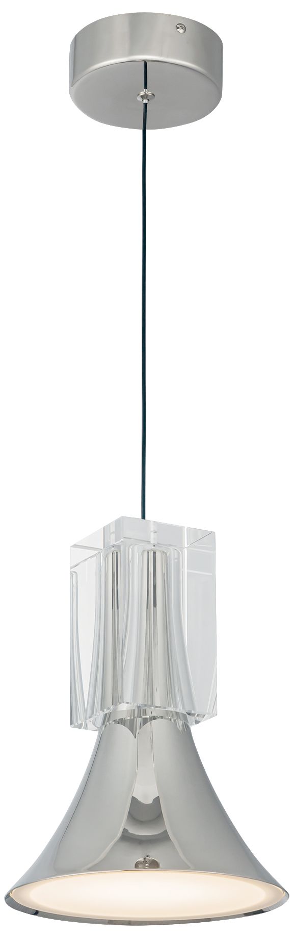 Image 3 Kuzco Floe LED 8-in Polished Nickel/Clear Crystal Pendant more views