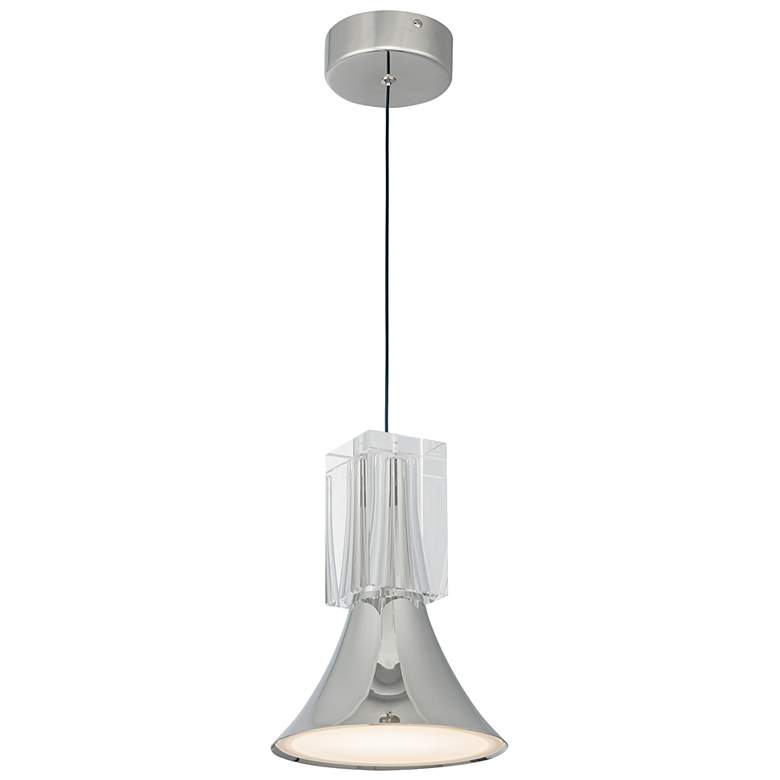 Image 3 Kuzco Floe LED 8-in Polished Nickel/Clear Crystal Pendant more views