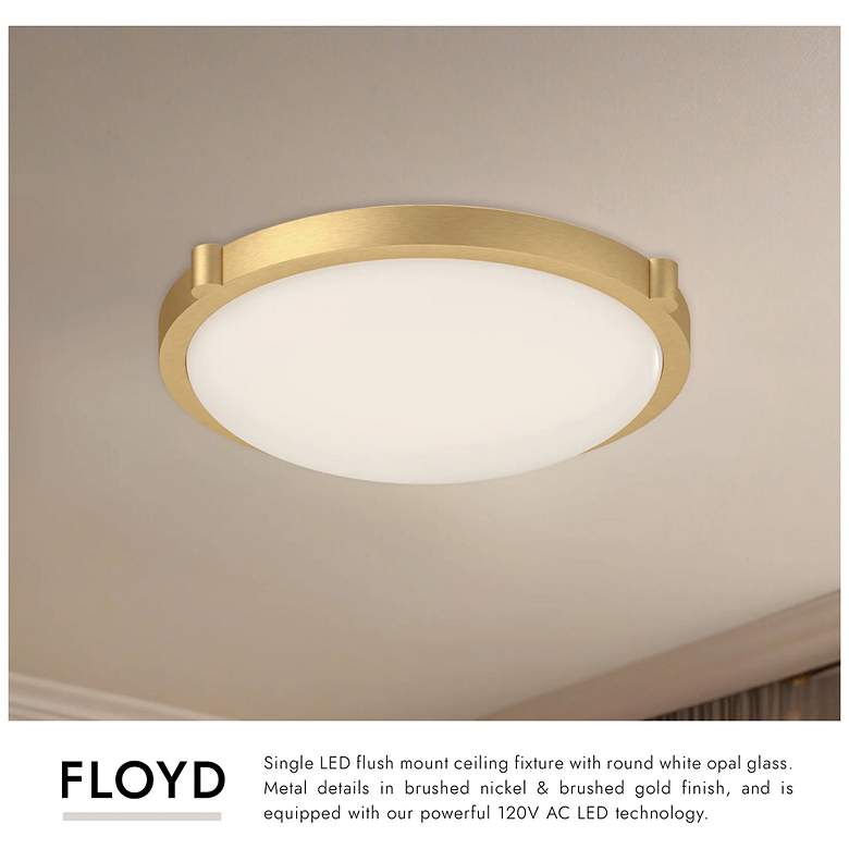 Image 3 Kuzco Floyd 13-in Brushed Gold Flush Mounts more views