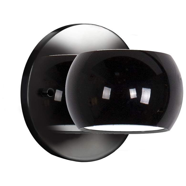 Image 1 Kuzco Flux LED 4-in Gloss Black Wall Sconce