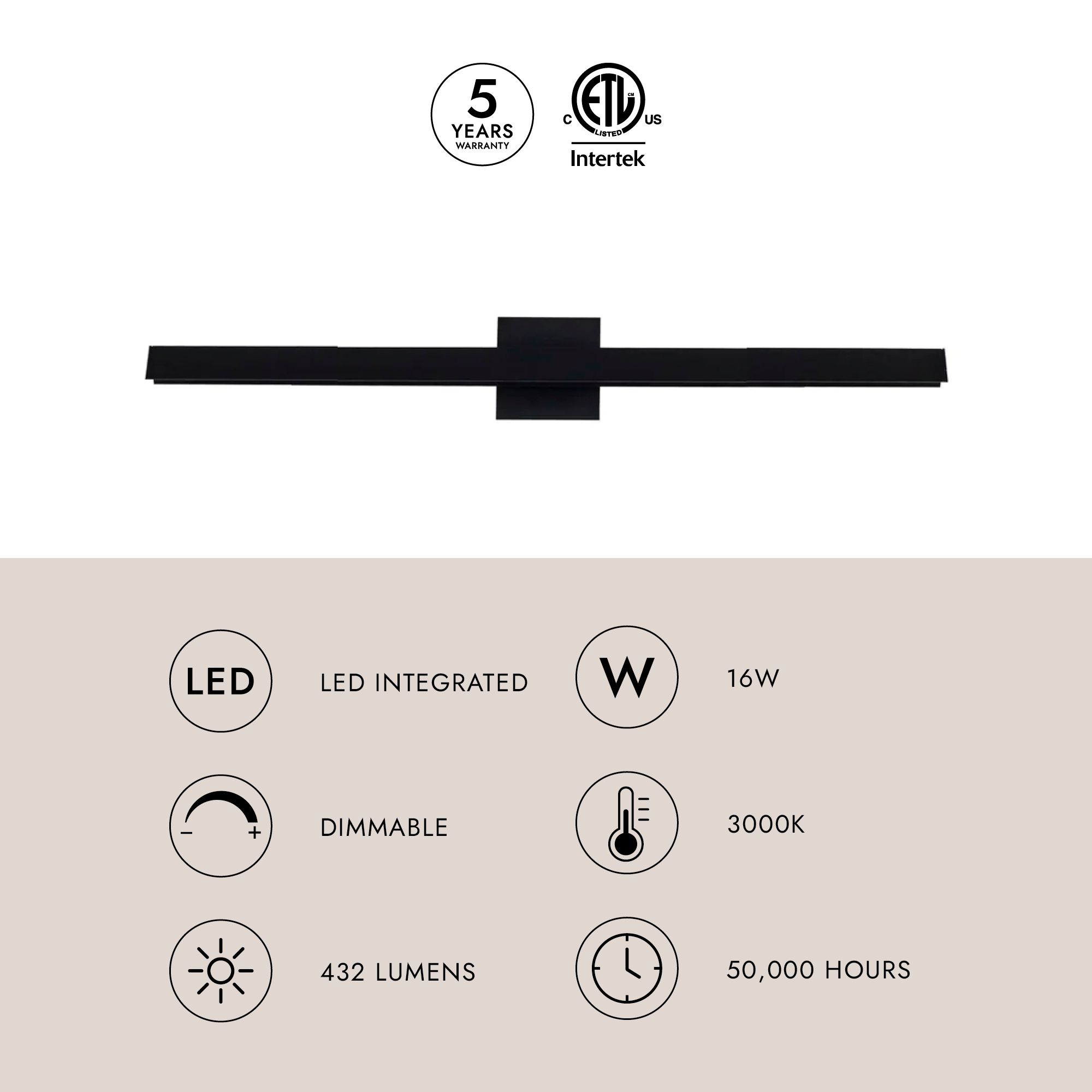 Image 3 Kuzco Galleria LED 23-in Black Wall Sconce more views