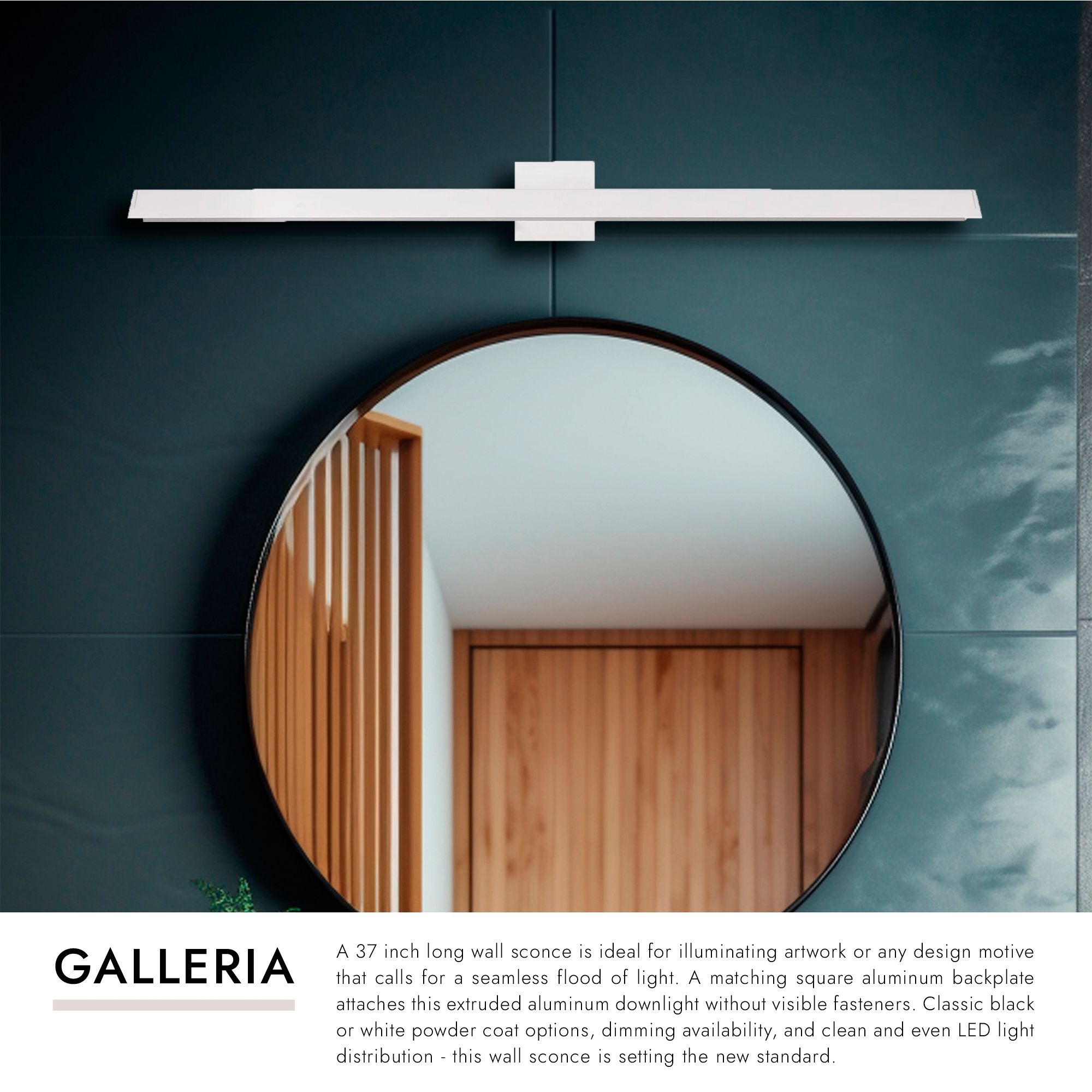 Image 2 Kuzco Galleria LED 37-in White Wall Sconce more views