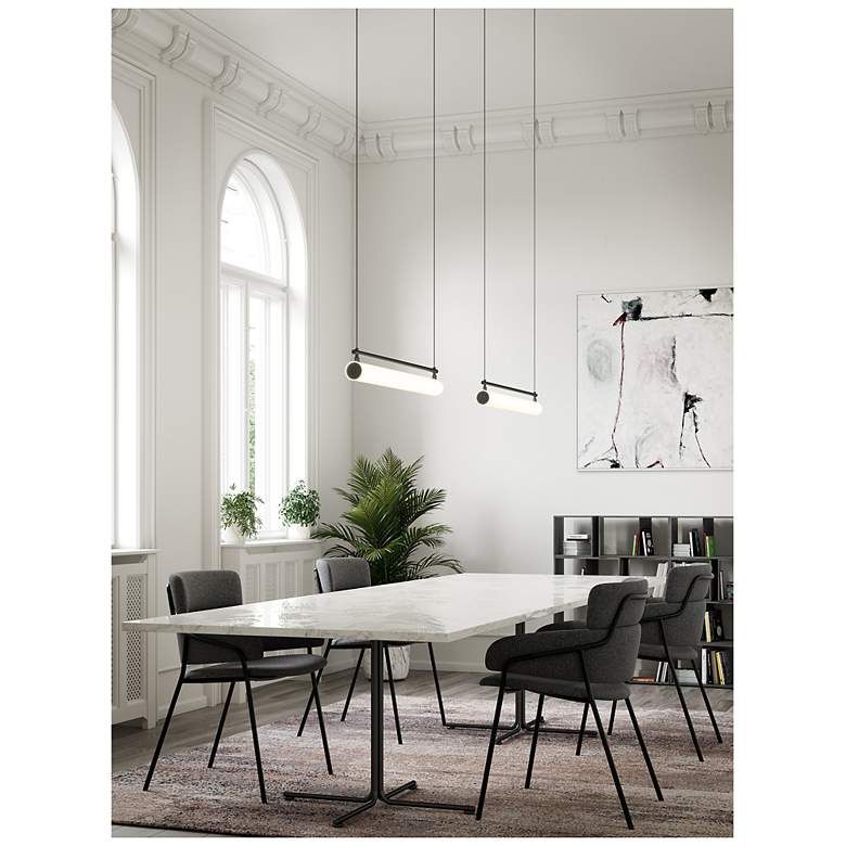 Image 3 Kuzco Gramercy LED 30-in Black Linear Pendant more views