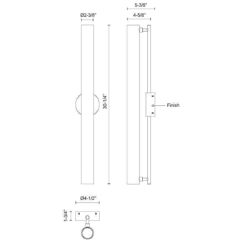 Image 3 Kuzco Gramercy LED 30-in Black Wall Sconce more views