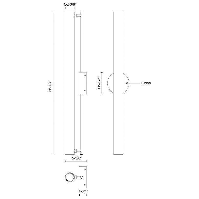 Image 4 Kuzco Gramercy LED 36-in Black Wall Sconce more views