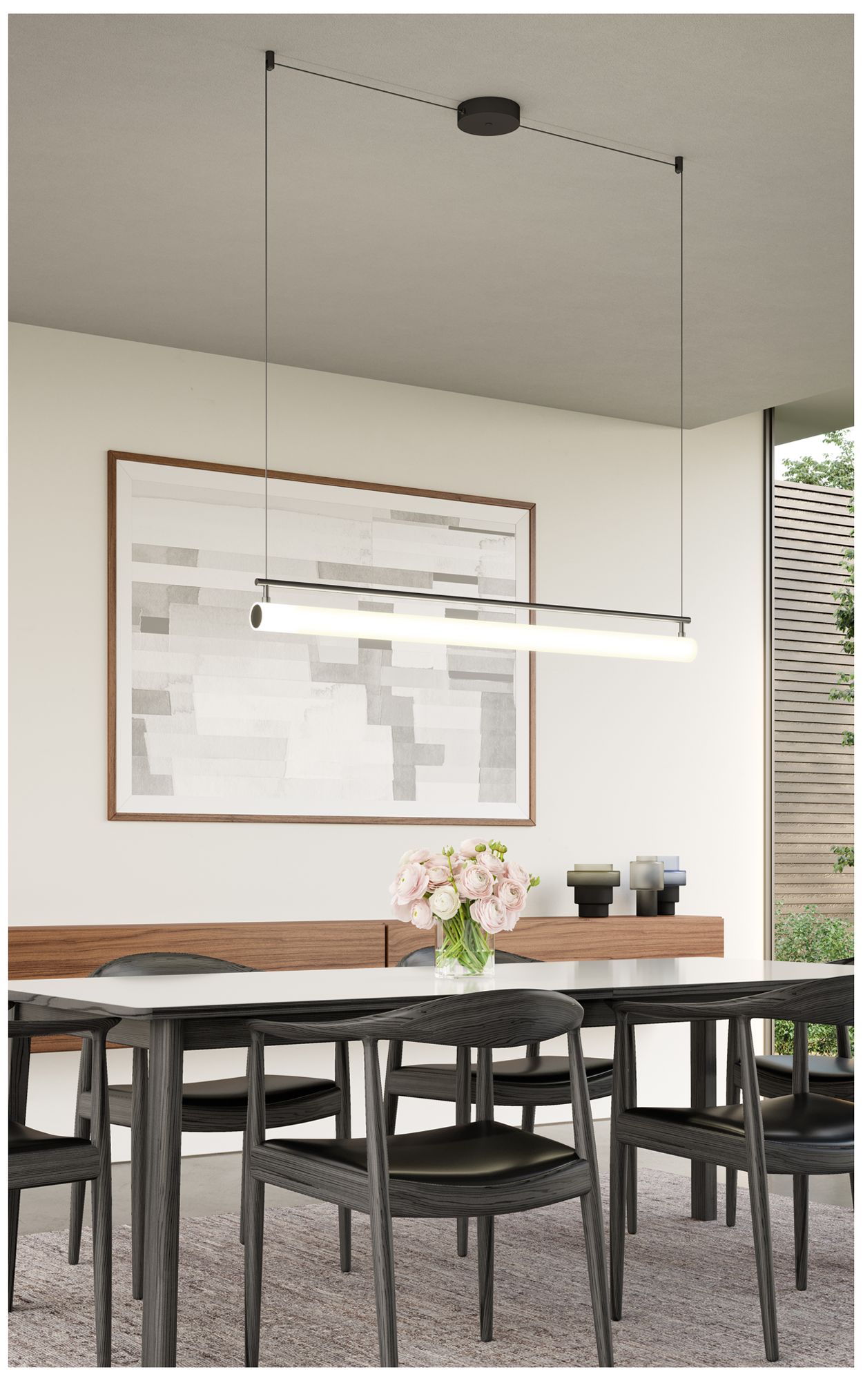 Image 2 Kuzco Gramercy LED 48-in Black Linear Pendant more views