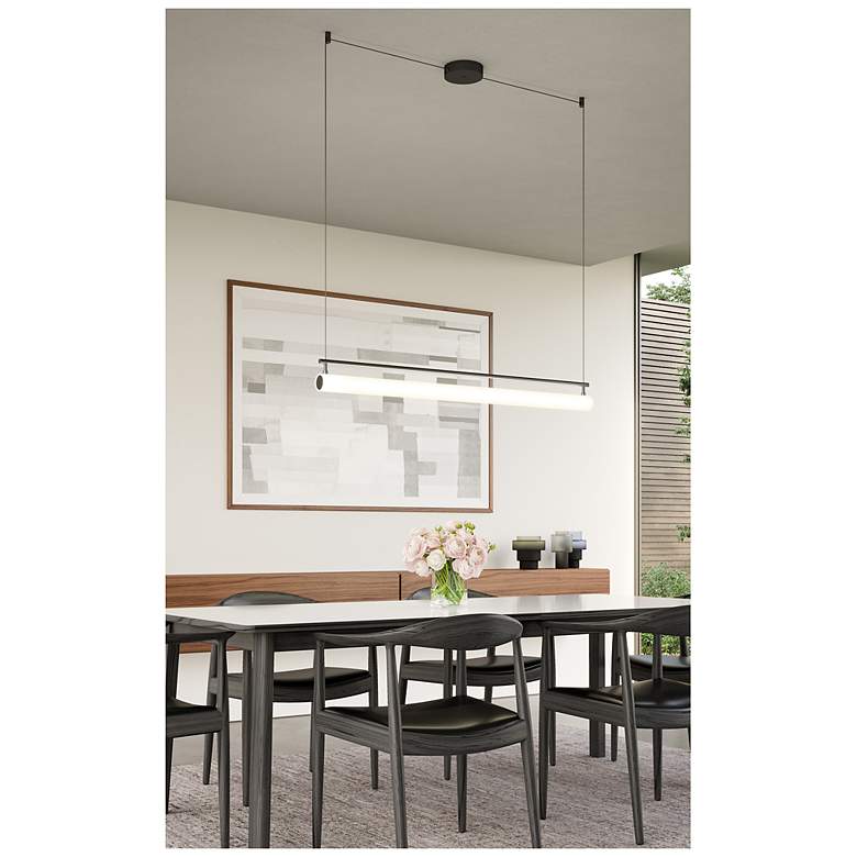 Image 2 Kuzco Gramercy LED 48-in Black Linear Pendant more views