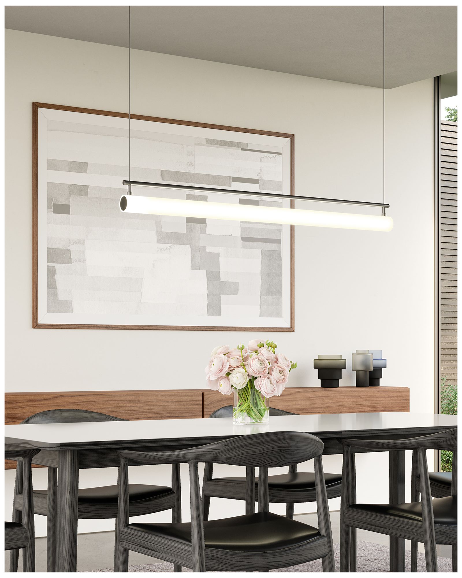 Image 3 Kuzco Gramercy LED 48-in Black Linear Pendant more views