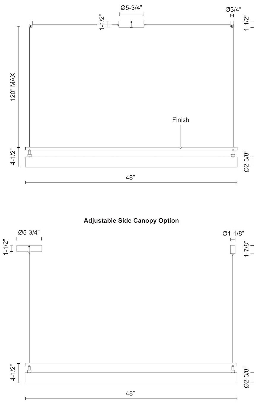 Image 5 Kuzco Gramercy LED 48-in Black Linear Pendant more views