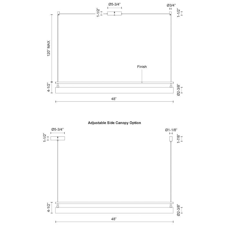 Image 5 Kuzco Gramercy LED 48-in Black Linear Pendant more views