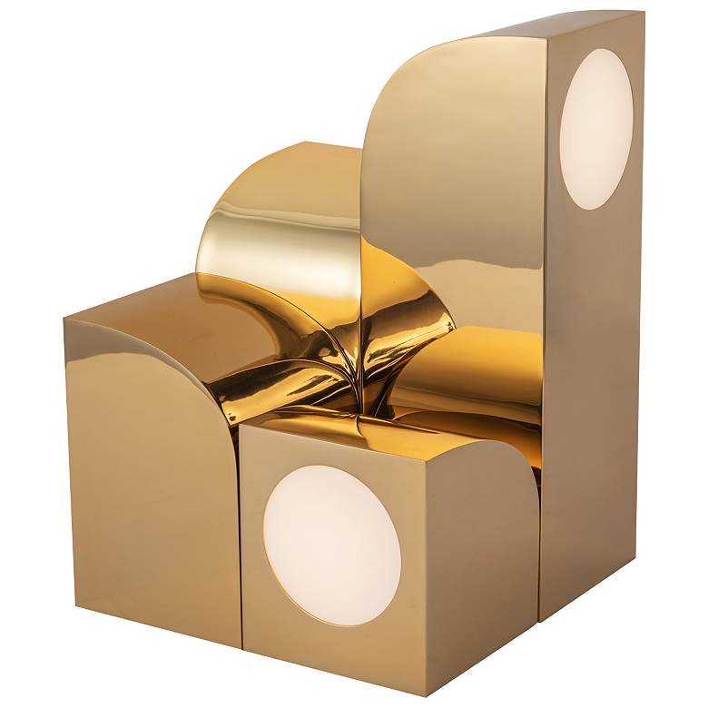 Image 1 Kuzco Gypsum LED 9-in Polished Brass LED Table Lamp