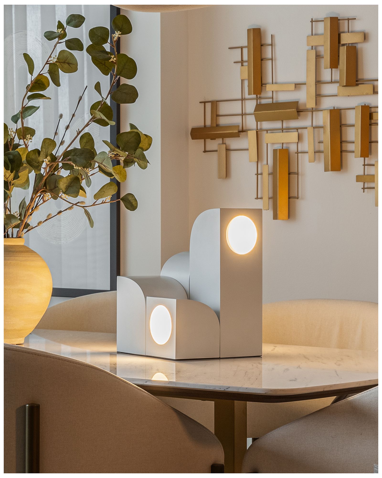 Image 4 Kuzco Gypsum LED 9-in White LED Table Lamp more views