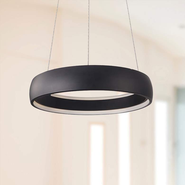 Image 1 Kuzco Halo LED 23-in Black Pendant