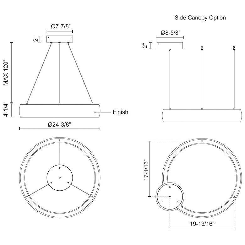 Image 3 Kuzco Halo LED 23-in Black Pendant more views